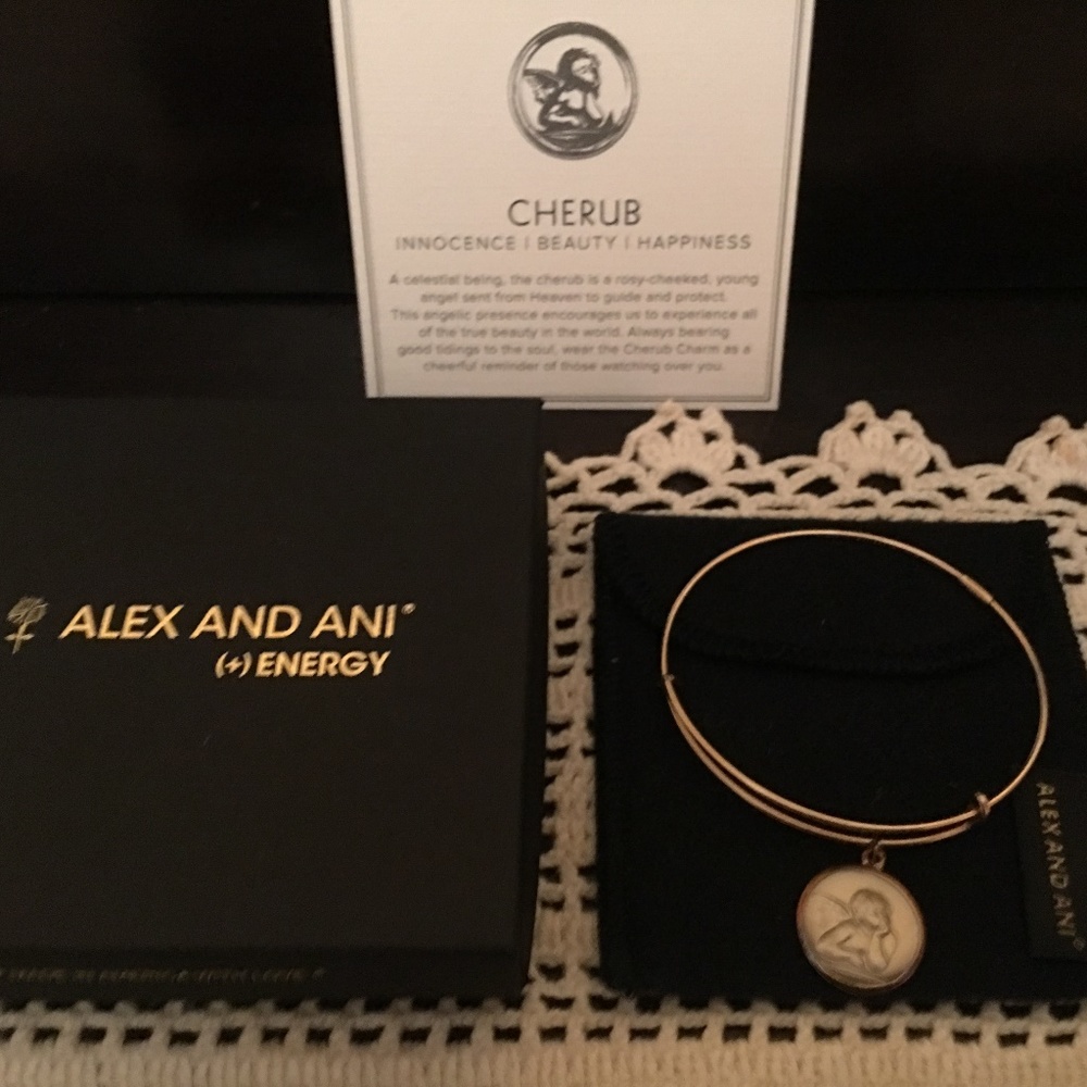 Alex&Ani Sterling /14K Gold Fill Bracelet & Cherub